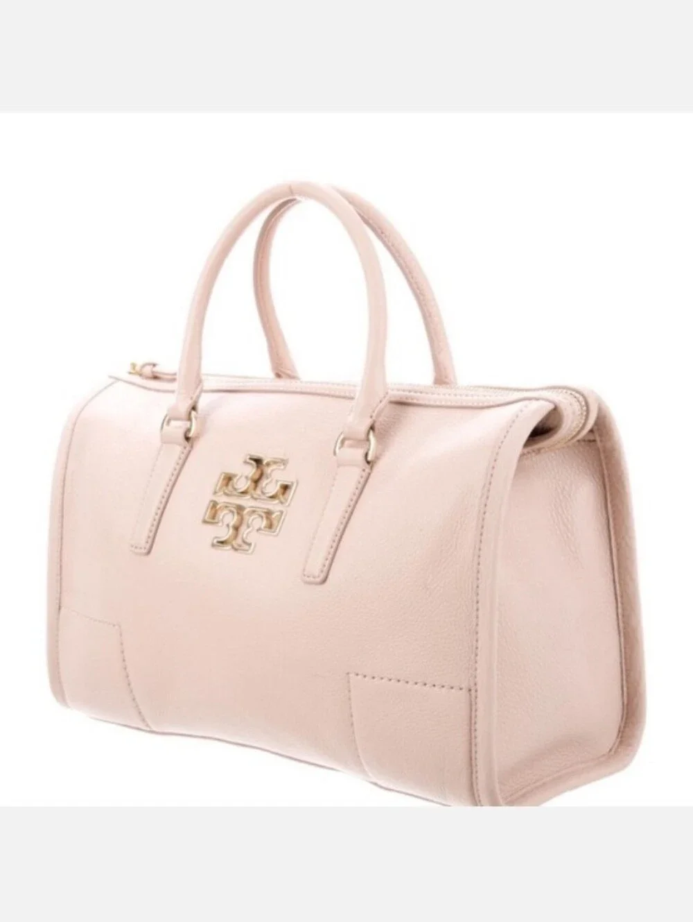 Tory Burch-Britten Pebbled Leather Satchel (Pink Moon 🩷🌙) Dust Bag Included